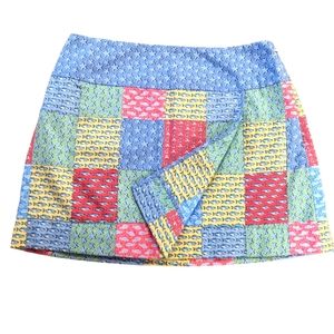 Vineyard Vines Patchwork Mini Skort in Blue, Red, Yellow, Green